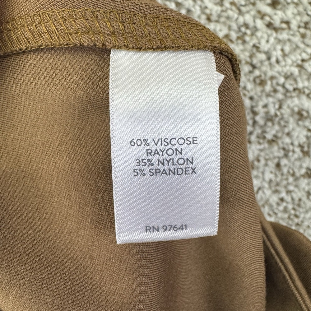 NEW J. Jill Ponte Skirt Women's Large Knee Length Skirt Acorn Brown Button Up - Picture 12 of 15
